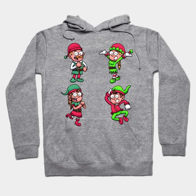 Christmas Elves Sticker Pack Hoodie by TheMaskedTooner